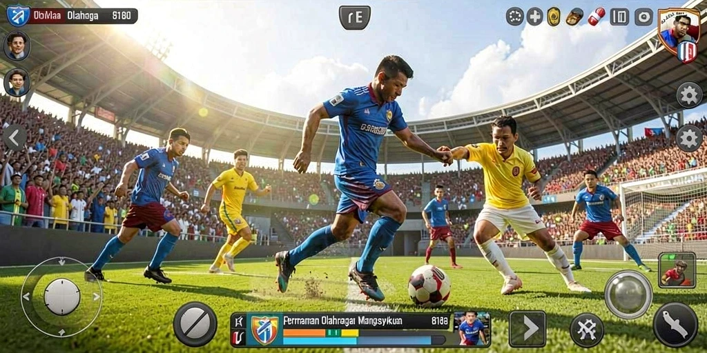 Screenshot gameplay 8180 menampilkan aksi seru dalam pertandingan olahraga.