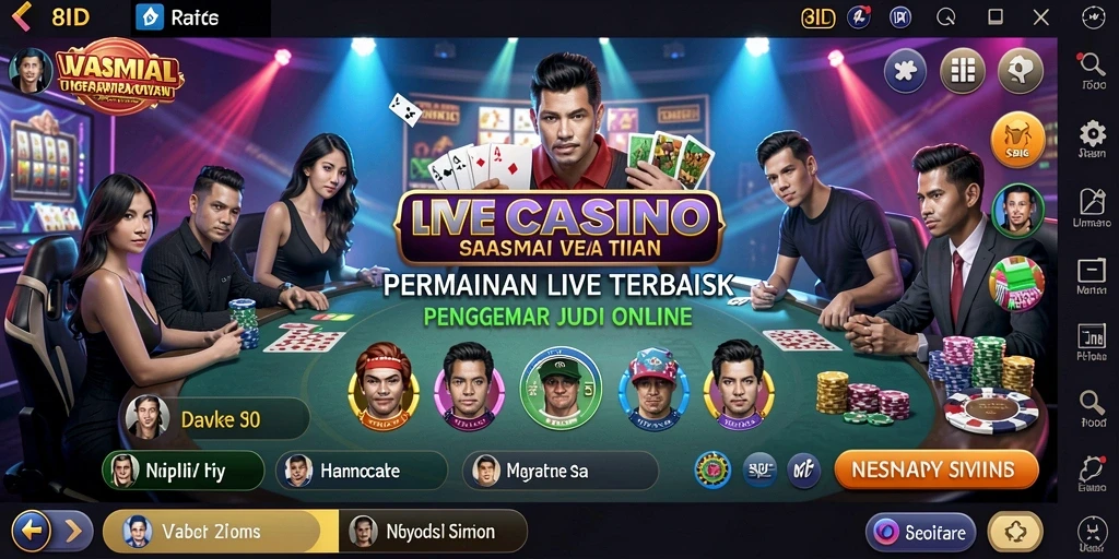 Tampilan gameplay Live Casino yang menakjubkan di 8ID.