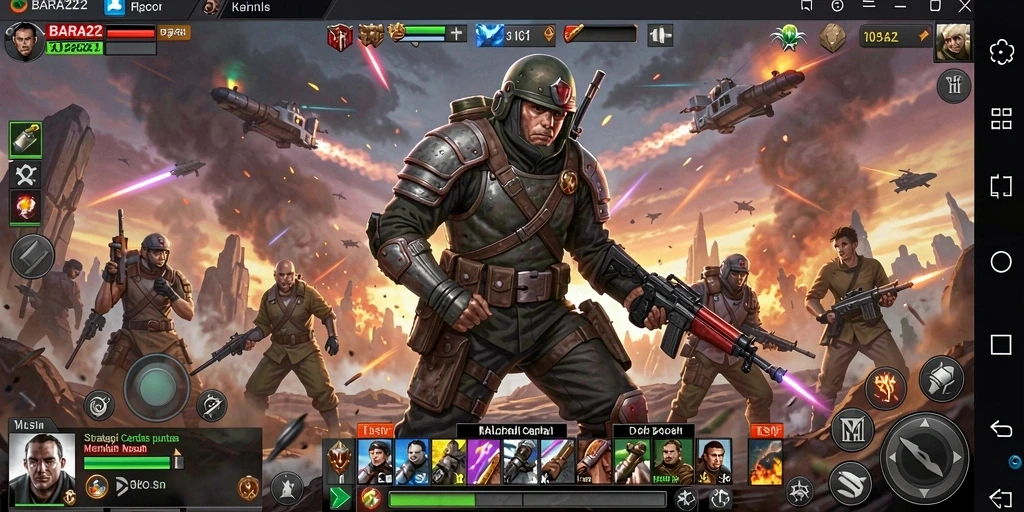 Tampilan gameplay BARA22 dengan strategi mendebarkan.