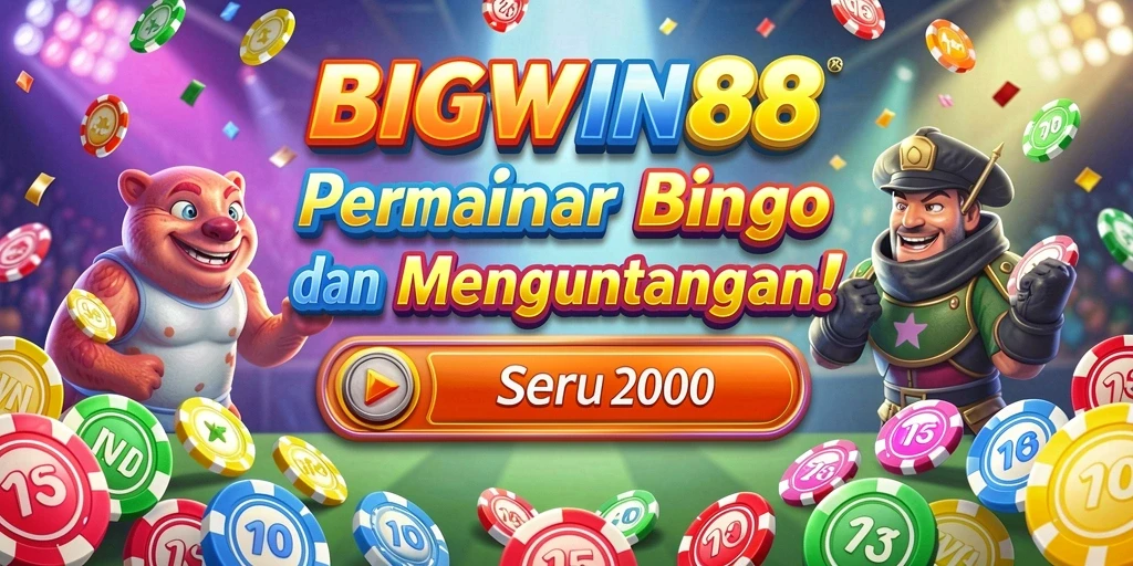 Screenshot utama BIGWIN88 menunjukkan gameplay Bingo yang seru.