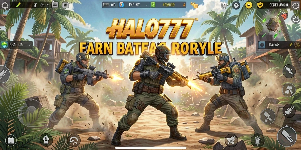 Tampilan seru gameplay HALO777 dalam pertarungan Battle Royale.