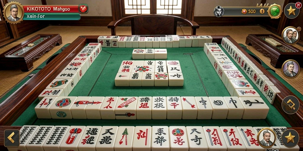 Screenshot gameplay KIKOTOTO yang menampilkan aksi mahjong yang menarik.