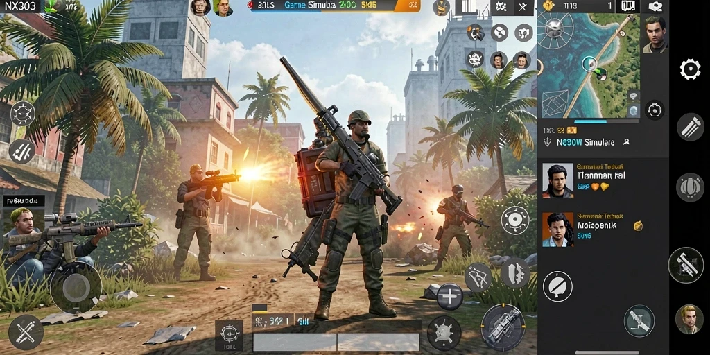 Tampilan gameplay NX303 yang memukau dengan elemen simulasi yang mendalam.