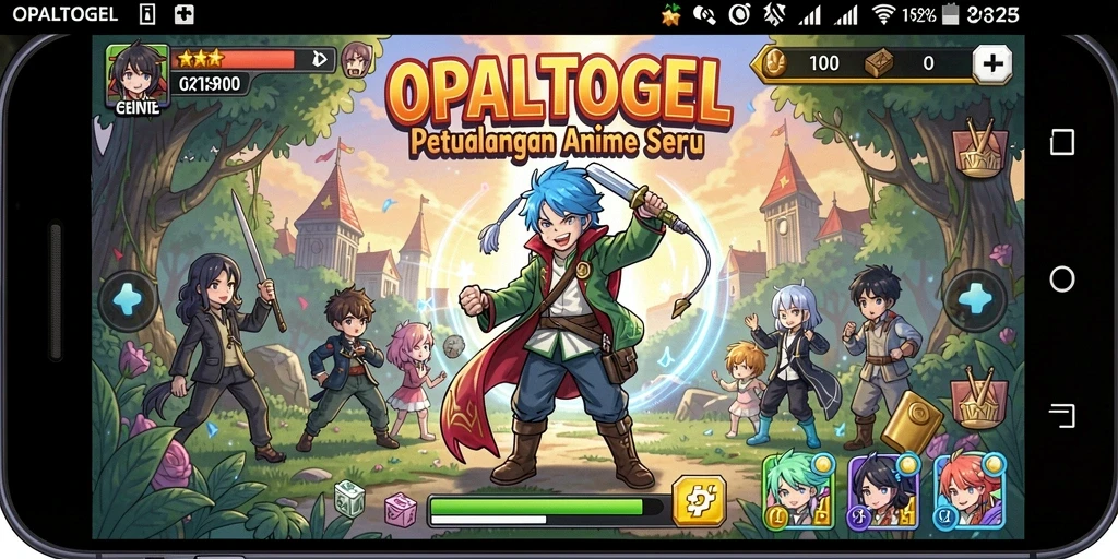 Tampilan gameplay yang penuh aksi di OPALTOGEL, menampilkan karakter anime yang kuat.