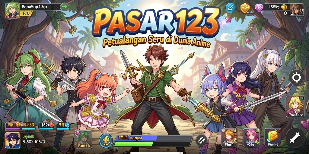 Tampilan gameplay yang menawan dalam dunia anime.