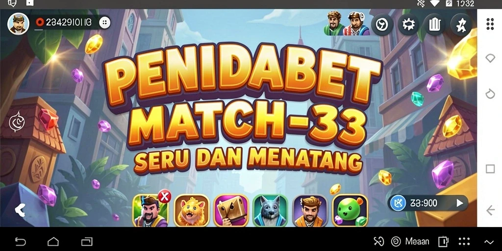Screenshot gameplay PENIDABET menunjukkan aksi mencocokkan simbol Match-3.