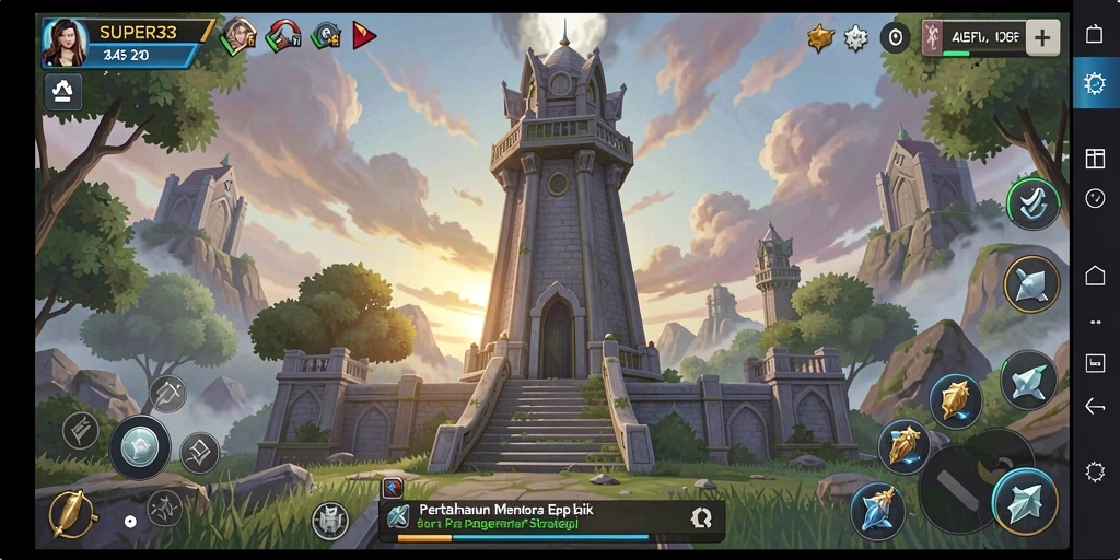 Tampilan gameplay seru dari SUPER33 dengan strategi menara.