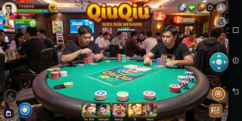 Tampilan gameplay QiuQiu dengan kartu menarik di T9999.