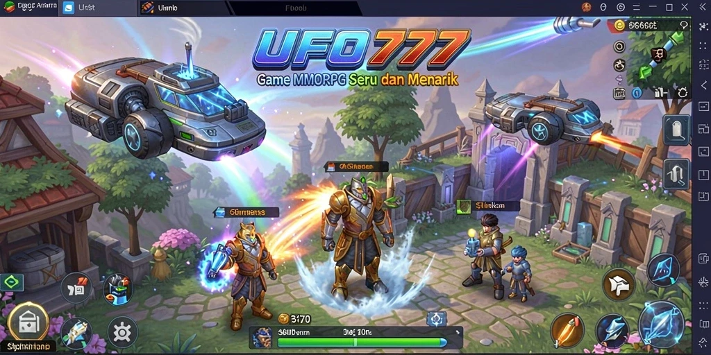 Screenshot gameplay <strong>UFO777</strong> menampilkan pertempuran seru antar pemain di dunia fantastis.